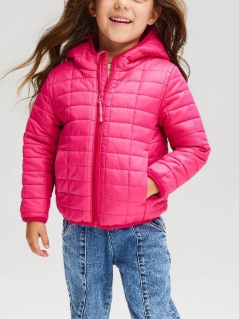 Girls pink puffer